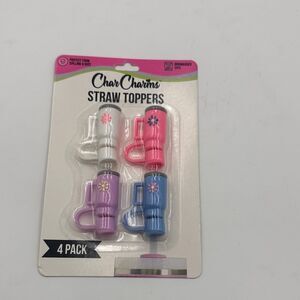 Char Charms Straw Toppers 4 Pack